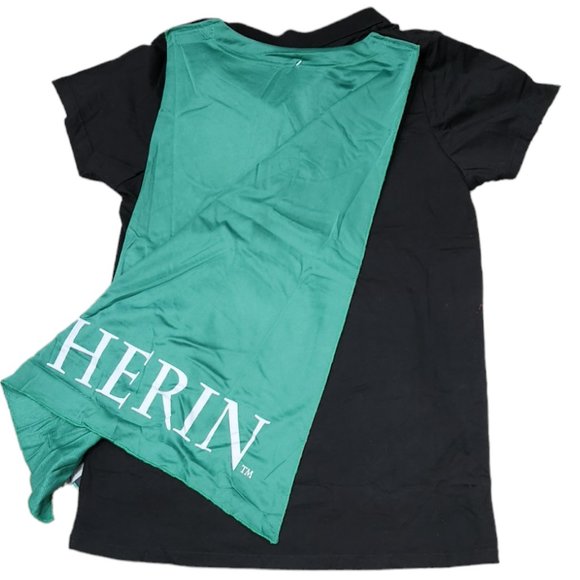 NEW Harry Potter Juniors Slytherin Caped Polo Shirt with Tie Collared Neck 2XL - Picture 4 of 7